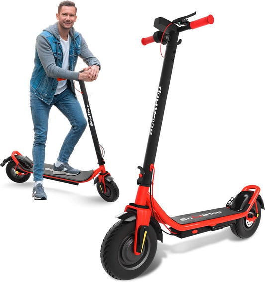 Electric Scooter - 10" Air Filled Tires - Max Speed 15.5 Mph & 25 Miles Long-Range - LED Display, 350W Electric Kick Scooter, Foldable and Cruise Control Commuter E-Scooter for Adults, Teens